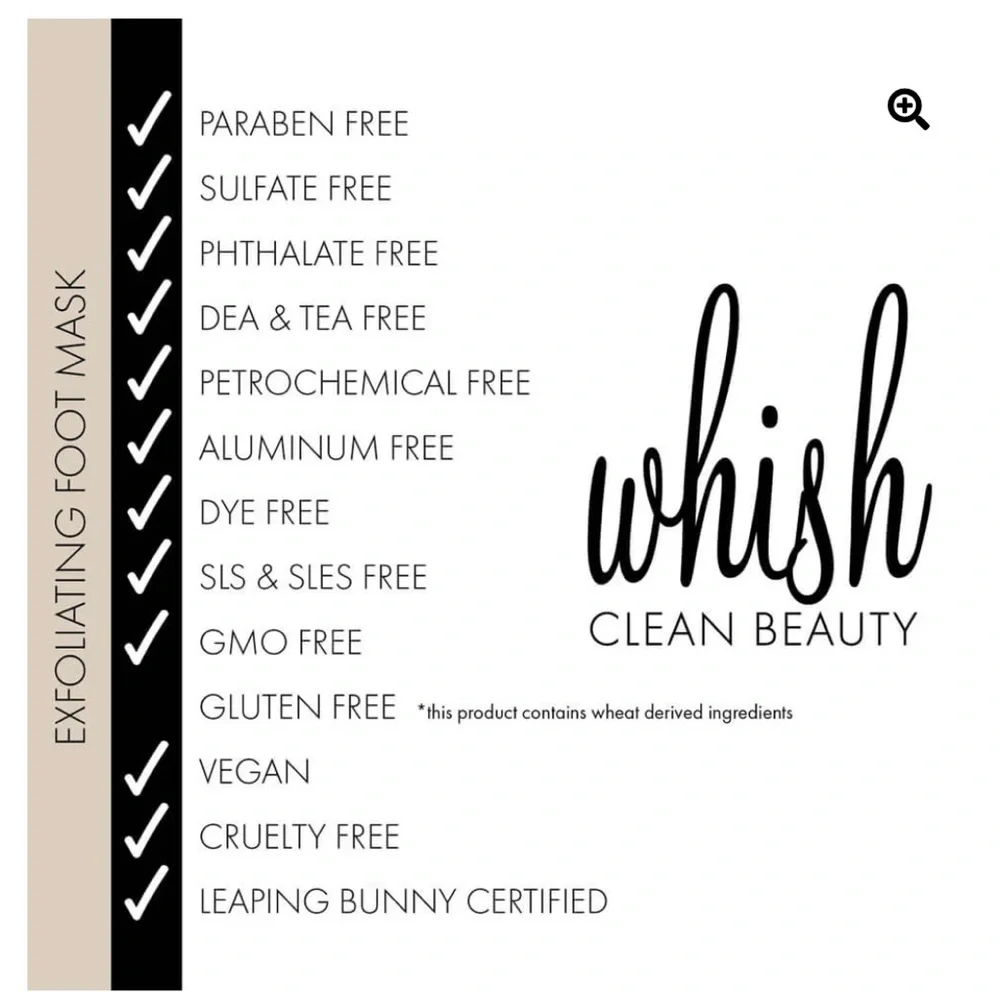 Whish Exfoliating Foot Mask, Smoothes & Softens, intense Hydration, 2.5 oz
